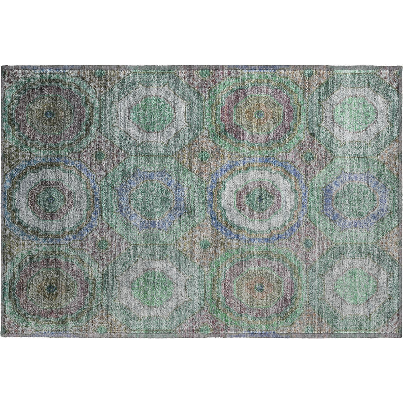 Premium Machine Washable Mayfield Panel Rug, 1'8" x 2'6", Green