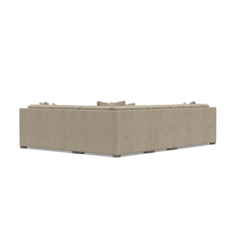 Kelsey Sectional, Tan Polyester, 35.5" H x 134.5" W x 104.5" D