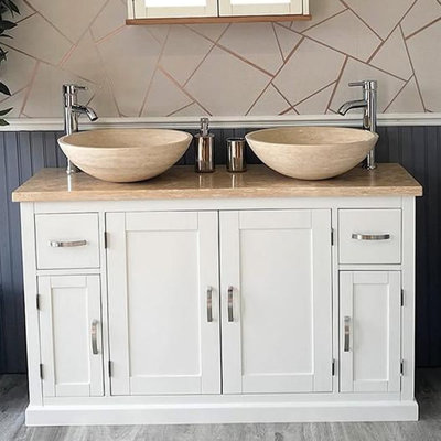Bussell 1230 mm Freestanding Double Vanity with Vessel Stone Basin