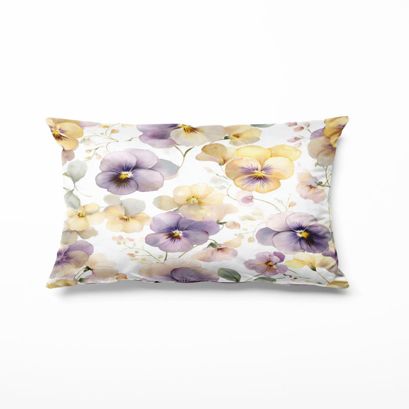 Coussin Floral - Coussin Pastel, H 12 po x l 20 po