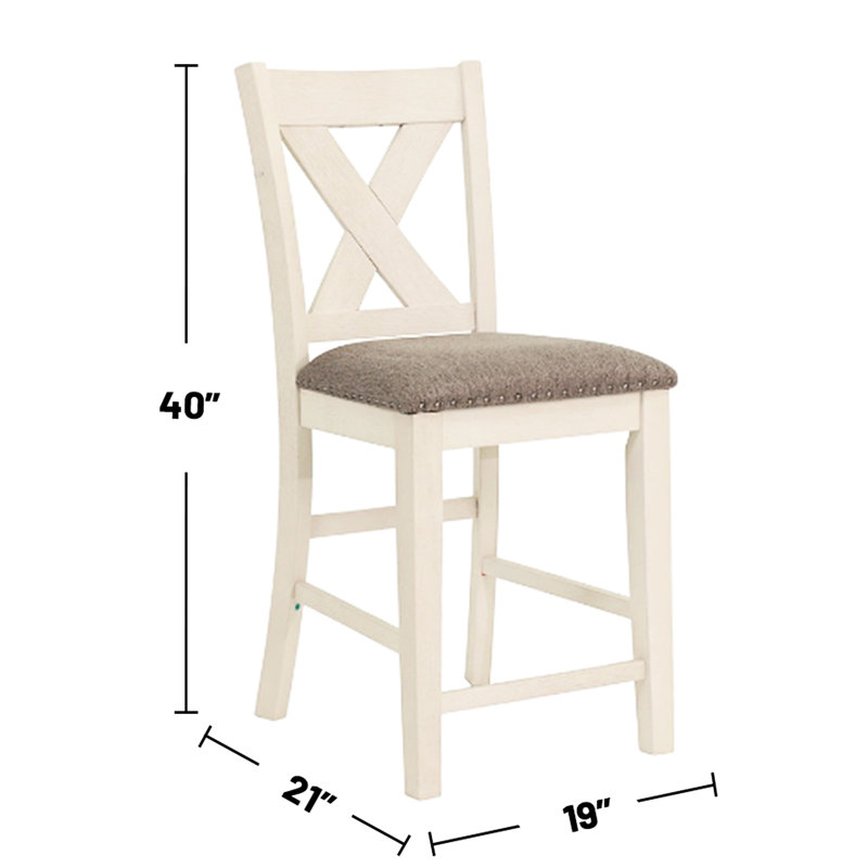 De 2 chaises de salle à manger avec dossier - Mousse de bois d'hévéa blanche et grise et revêtement en polyfibre tendance pour le comptoir, fabriqué, attrayant, attrayant