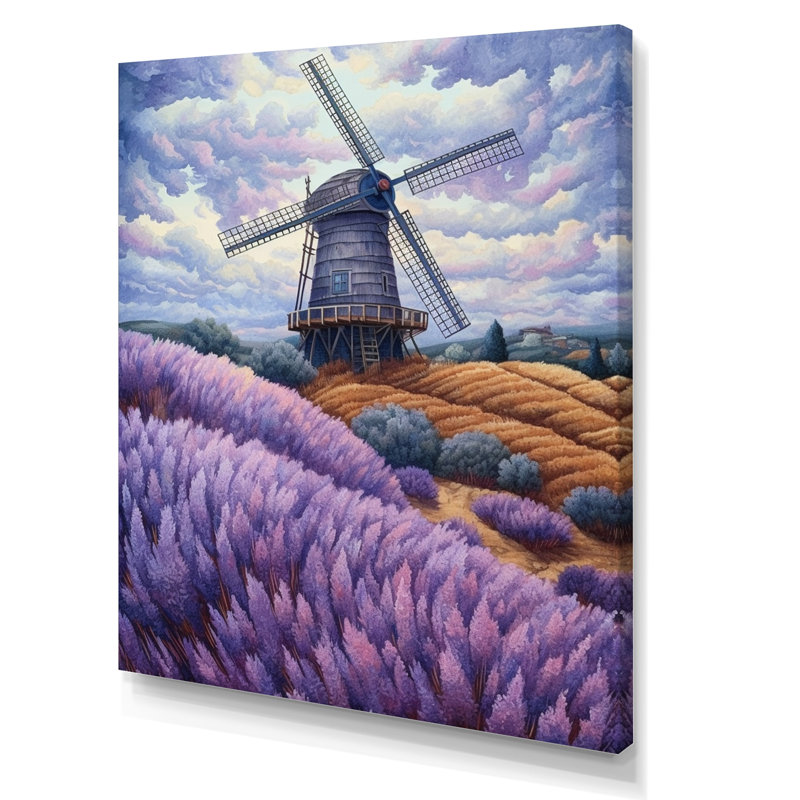 Lavande Mills V - paysages, impressions sur toile, Toile tendue, H 40 po x l 30 po x P 1,5 po