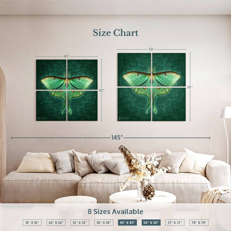 Bramp Steampunk Luna Moth II, H 45 po x l 45 po