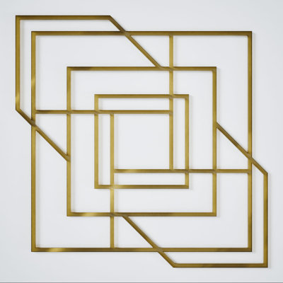 Norwood Decorative Fretwork Acrylic Wall Panels, Medium, 15 3/8"W x 15 3/8"H x 1/8"T, Gold Mirror