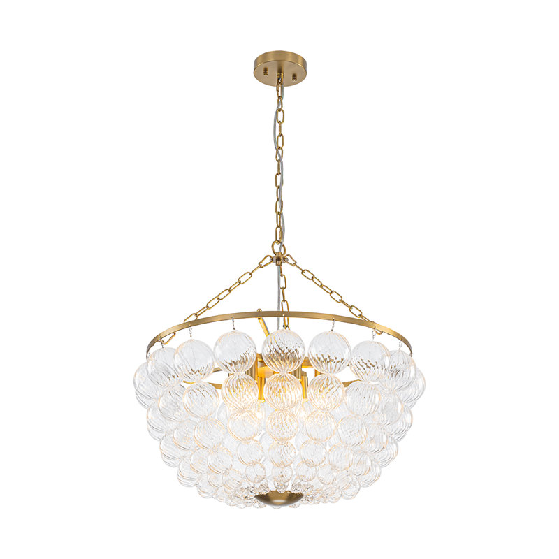Lustre bol moderne en verre de luxe, 6 lumières