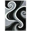 Tapis gris `à motif 3D abstrait ciselé à la main Mccampbell-37341617