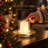 Tubicen Candle Cordless LED Table Lamp, USB Rechargeable with 4-Level Touch Dimming, Brass Finish, Small Portable Bedside Accent Light for Bedroom and Dining Table, 6.3" Diameter