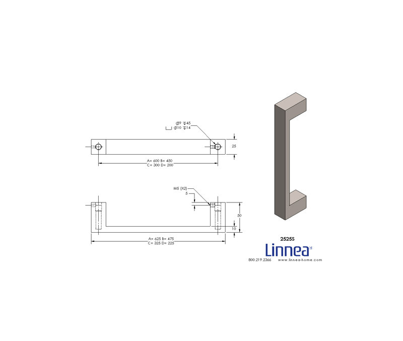 Appliance Pull, Satin Stainless Steel, 23.62"
