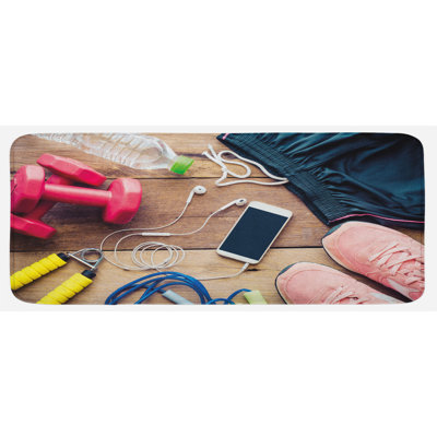 Sportswear Running Shoes Cell Phone Water Fitness Preparations Activity Accessories Multicolor Kitchen Mat