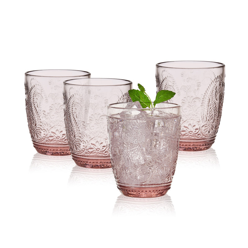 Fitz and Floyd Maddie Highball Glasses, Pink, 10