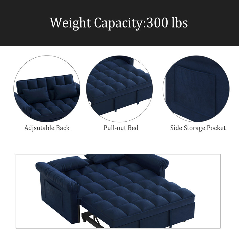 Canapé-lit avec lit escamotable Loveseats, Bleu