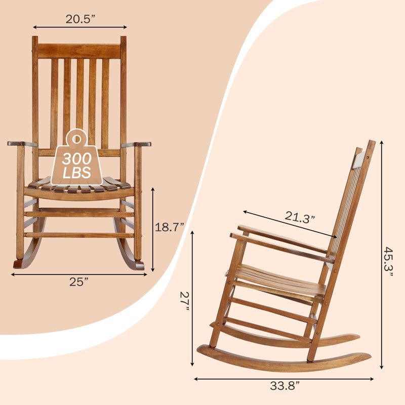 Solid Wood Rocking Chair, Brown