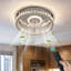 Ventilateurs de plafond avec lumières cristal moderne avec télécommande