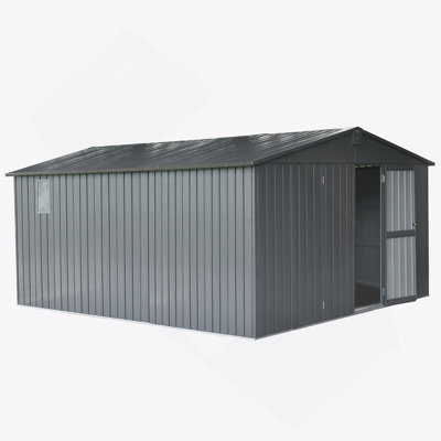 Storage Shed 11' X 12.5' With Galvanized Steel Frame & Windows,Garden Shed Metal Utility Tool Storage Room