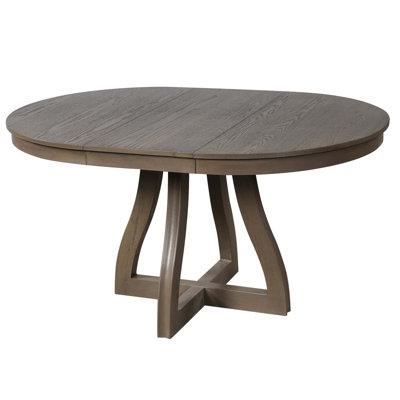 Round Extendable Dining Table for 4-6 with Curved Table Legs