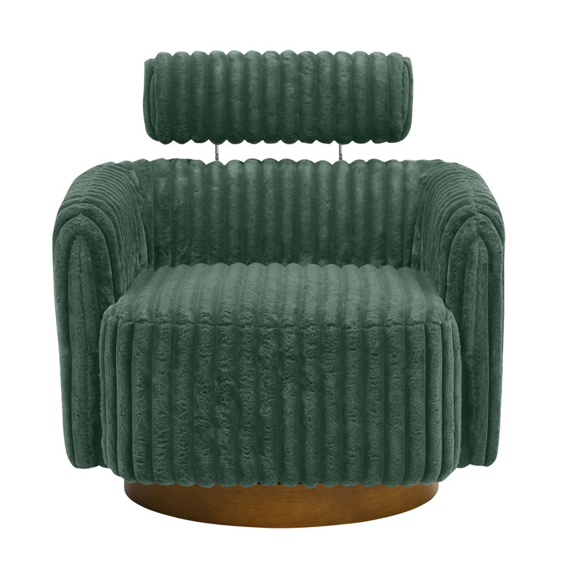 Fauteuil d'appoint pivotant en velours, Vert