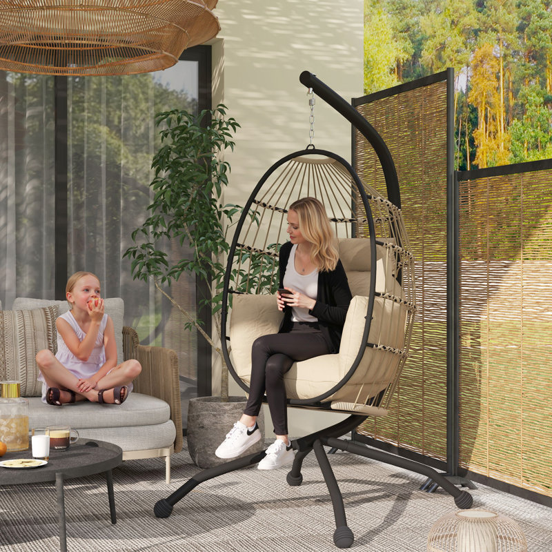 Egg Chair with Stand, Khaki