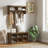 Coat Rack Shoe Bench Set with 8 Storage Cubbies, Rustic Brown