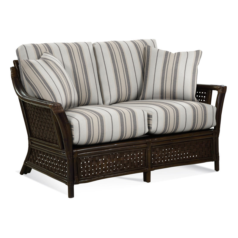 Boca Upholstered 55'' Loveseat, Black Buffalo Check; , Coffee