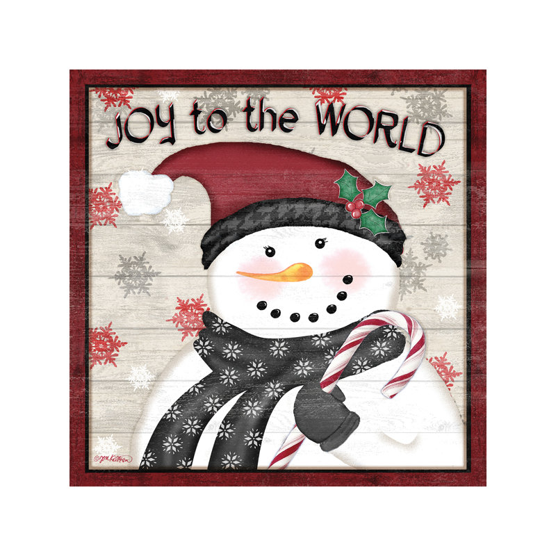 Rustic Snowmen I by Jen Killeen - No Frame Print on Canvas, 45.72 cm H x 45.72 cm W x 1.91 cm D