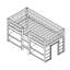 Twin Size Kid Low Loft Bed With Two-Tier Shelves And LED Light For White Colour