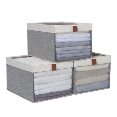 Ensemble de bacs de rangement en tissu Rebrilliant, paniers décoratifs pour garde-robe