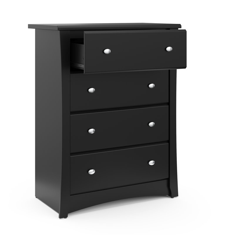Crescent 4 Drawer Chest, Black