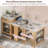 59.5"Kitchen Island With Extendable Dining Table-762240041