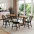 Chaises de salle à manger en bois massif avec dossier à lattes, chaise d'appoint de style campagnard pour Ktichen / salle à manger