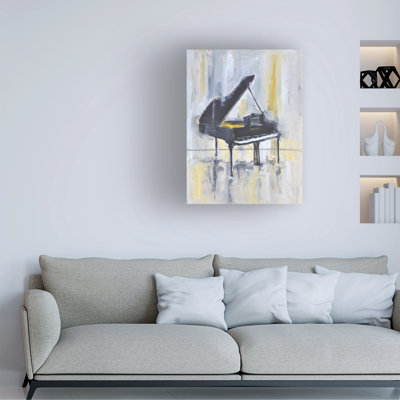 «Piano in Gold II» par Allayn Stevens - peinture sur toile tendue