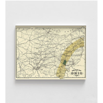 Ohio Railroads Map Print, Framed Railroads Map Art, Ohio Wall Art, Buckeyes Wall Art, Vintage Map Print, Retro Wall Art, Framed Wall Art