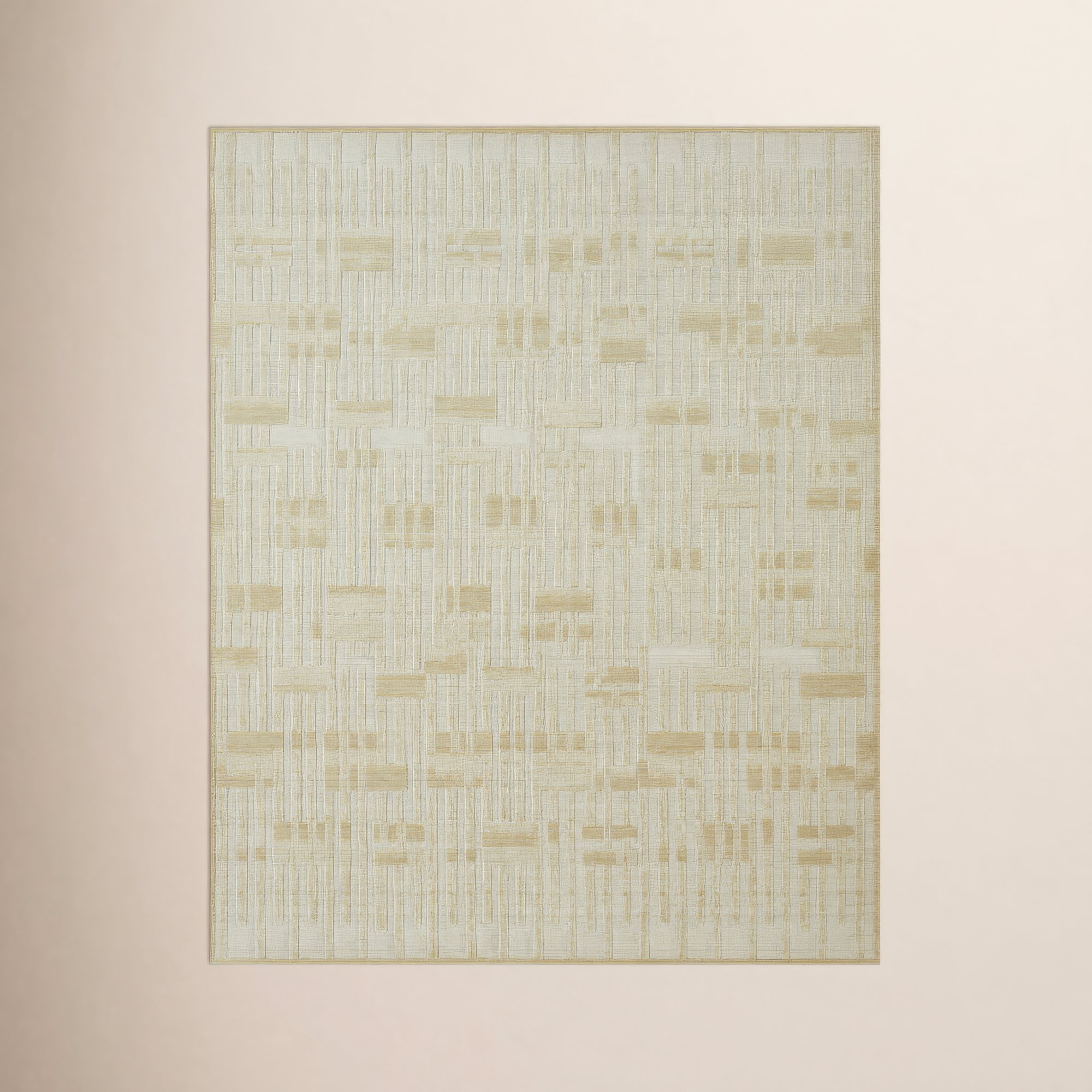 Wool Rug, Rectangle 9'9" x 12'6", Sand Tones/Cream