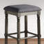 2 tabourets de bar rembourrés en bois gris - chaise de salle à manger rustique chic, siège en mousse confortable, bois d'hévéa massif, revêtement gris, tabourets à garniture bronze, sièges rembourrés en mousse, l 16 po x P 16 po x H 29,27 po