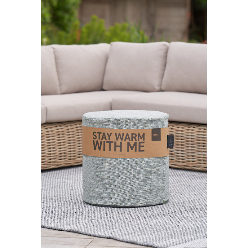 Cosipouf 45cm Wide Round Chevron Pouf Ottoman, Green
