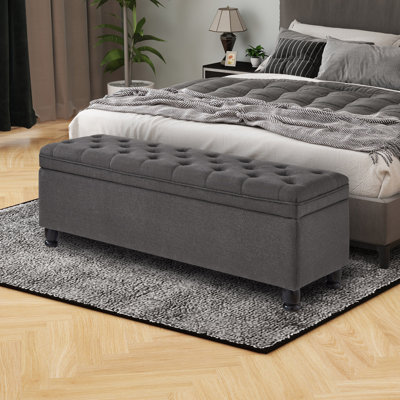 Arnika Polyester Upholstered Storage Bench
