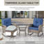 Ensemble de canapé d'extérieur en rotin 5 pièces avec chaises berçantes et foyer-634539433