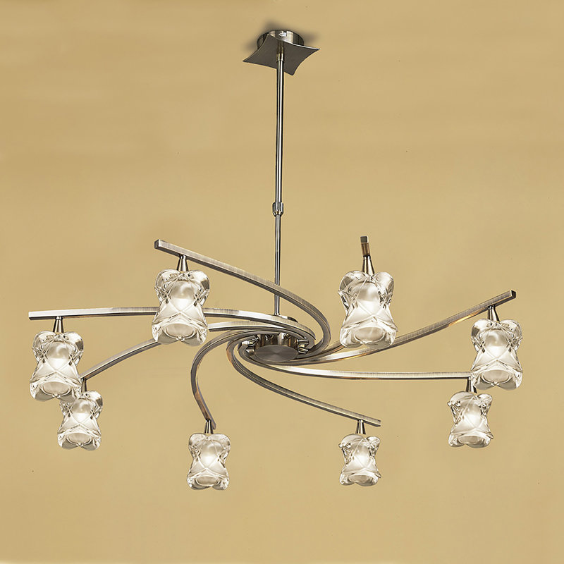 Norfolk 8 - Light Sputnik Chandelier, Antique Brass