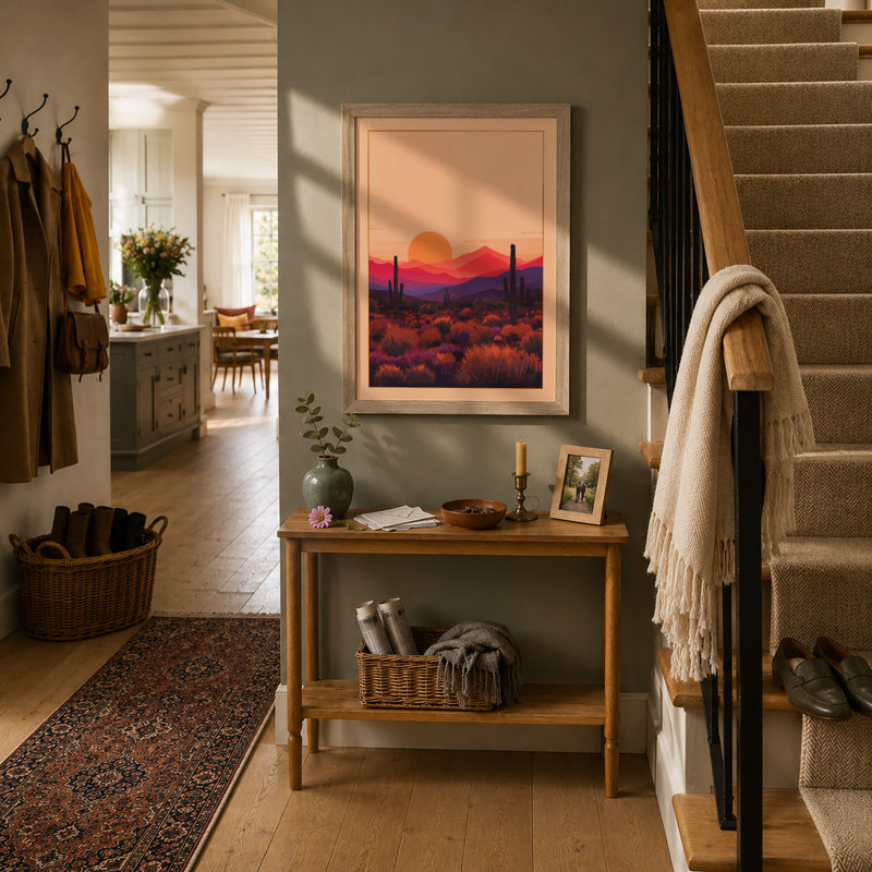 Desert at Dusk Modern - Framed Print, A1 - 84.1 x 59.4 cm, Oak