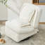 Chaises berçantes modernes, fauteuil inclinable pivotant en velours côtelé beige pour le salon