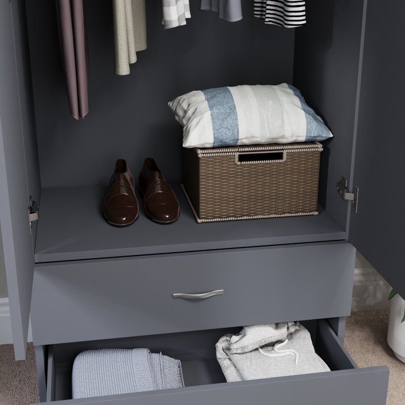 Maybery MDF & Particleboard Wardrobe, Grey