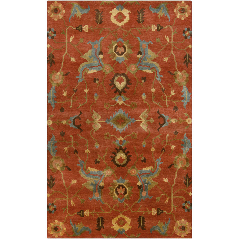 Anastacia Wool Floral Area Rug, Rectangle 2' x 3'