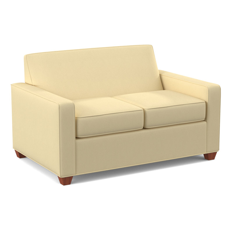 Causeuse à accoudoirs carrés 56 po Avery, BM cerise, Beige pâle Dillon