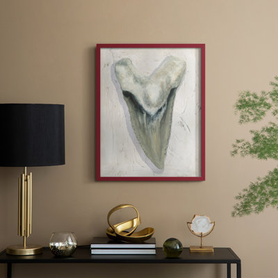 Watercolor Sharks Tooth II Framed Print - Solid Wood