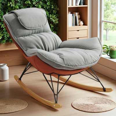 Fauteuil à bascule de loisirs, canapé de luxe léger, fauteuil de loisirs pour balcon, fauteuil caractéristique confortable et respirant, coussin de siège amovible et lavable