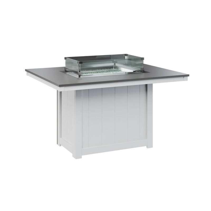 Foyer de table rectangulaire 54 po Berlin Gardens Donoma, Acier inoxydable martelé, H 30,37 po x l 53,87 po x P 41,37 po