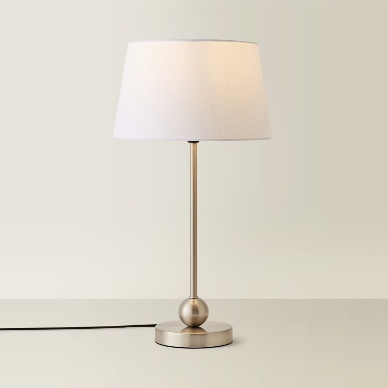Edelfried Metal Table Lamp, Brushed Chrome, White, Yes