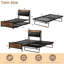 Daybed with Pop-Up Trundle Bed, Upholstered Headboard, Storage Shelf, Locking Wheels, Lights and Charging, Convertible Design for Flexible Sleeping and Space-Saving-1079507517