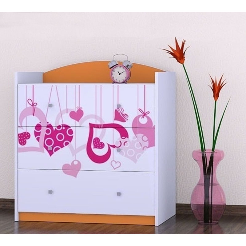Nordin Kids 3 - Drawer Chest, Orange