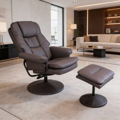 Fauteuil inclinable pivotant en cuir Scratch Cat