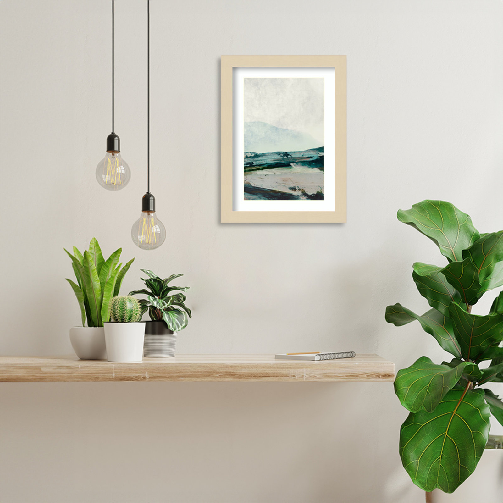Cleve "Mountain Mists" Print by Dan Hobday, Brown Framed, 13" H x 10" W